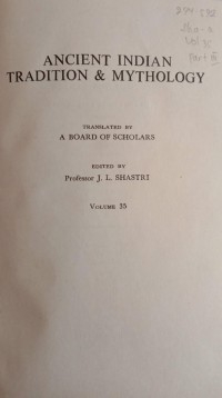 Image of Ancient Indian Tradition and Mythology Series Vol. 35 (Puranas in Translation) : Brahma Purana Part III